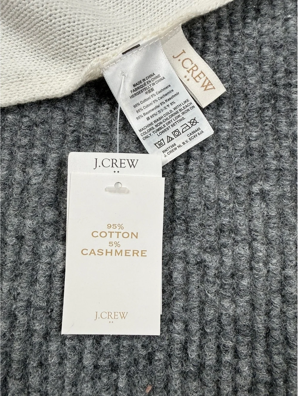 J.Crew Women’s One Size Cotton Cashmere Colorblock Knit Poncho Cape NWT